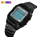 Skmei Men's Wristwatch 30M Waterproof Sport Wrist Watch Square Dial Stainless Steel Band Man Watch 1381. 