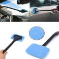 【2 Cloth】 Portable Brush Window Windshield Microfiber Cleaning Automotive Random Color. 