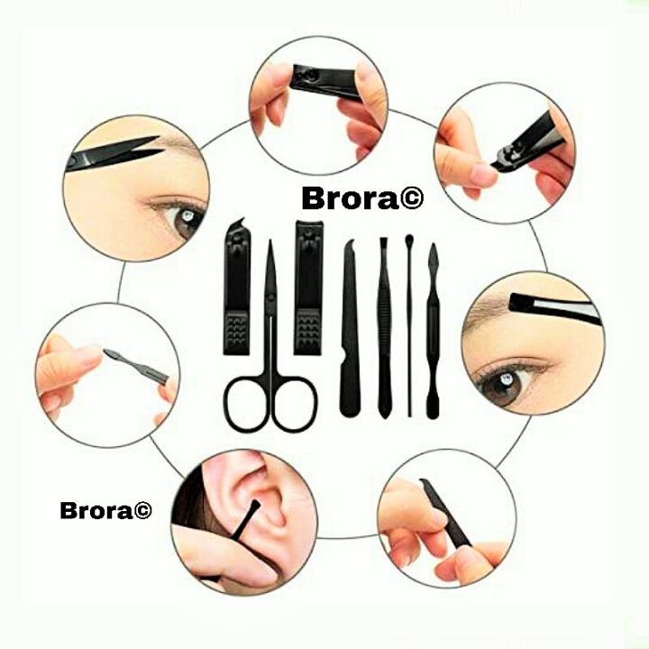 Nail%20Clipper%20Set%20Manicure%20Pedicure%20Kit%207%20In%201%20Black%20Stainless%20Steel%20Professional%20Grooming%20Kit%20with%20Black%20Leather%20Travel%20Case%20-%20Image%202
