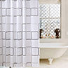 Waterproof Shower Curtain PEVA Fabric Bathroom Home Hotel Bath Drape With Hooks. 