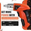 45 Pieces Cordless Screwdriver Compact, Rechargeable Lightweight Electric Drill Set, Rotating Handle, Reversible, Magnetic Chuck, Led Light, Suitable for Home Assembly and Office DIY Tool. 