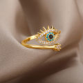 Evil Eye Rings For Women Open Adjustable Ring Trend Wedding Band Couple Jewelry Gift. 