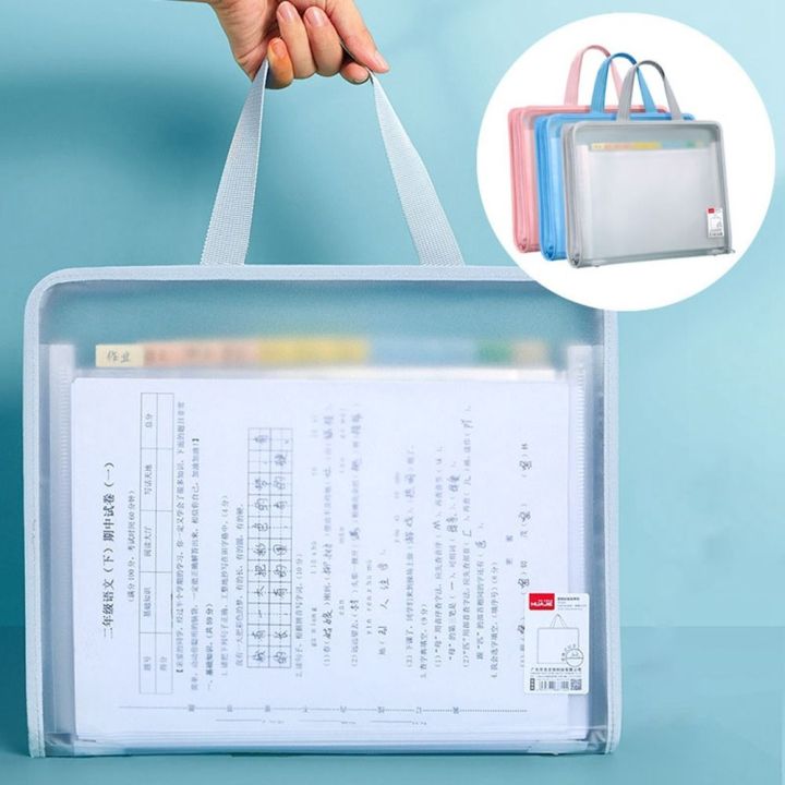New PET Document Storage Pouch 13 Layer Transparent Transparent File Bag Thickened Portable Data Storage Bag School Office Supplies
