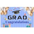 Graduation Party Backdrop Banner Extra Large 71x43.3 Inch. 