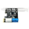 USB3 PCI express adapter PCI e to USB 3.0 20pin converter controller PCIe x1 USB 3 0 2 ports adapter USB3.0 PCI-e expansion card. 