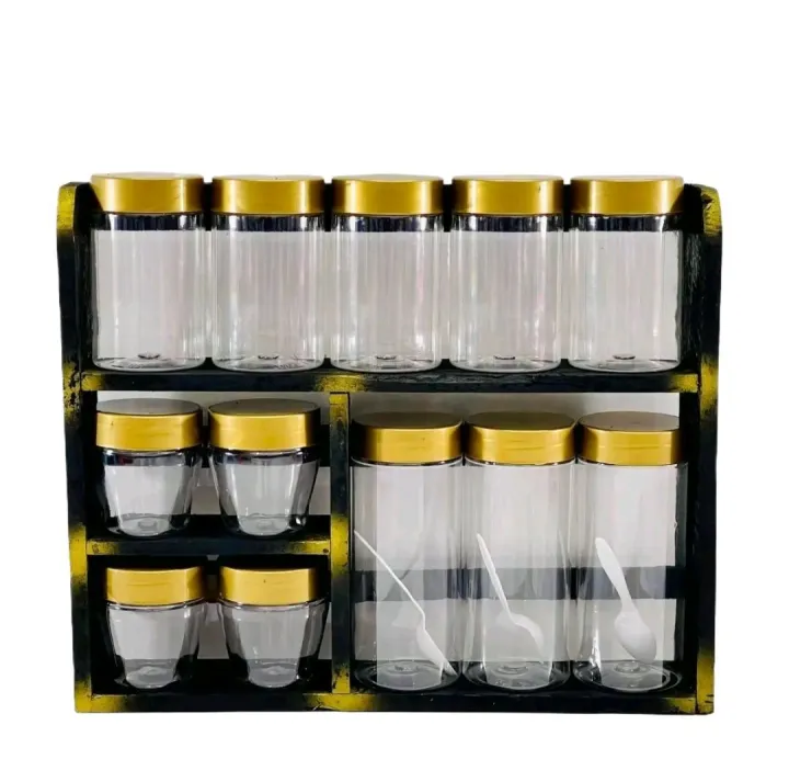 Spicy Bottle Transparent 12pcs Set With Stand
