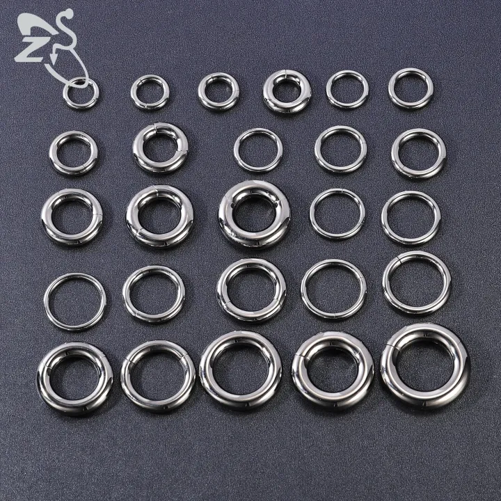 ZS%201PC%20G23%20Titanium%20Hoop%20Earring%20for%20Women%20Silver%20Plated%20Circle%20Earring%20Large%20Gauge%20Seputm%20Nose%20Ring%202/4/6/8/10/12G%20Punk%20Earring%20-%20Image%202