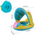 Baby Buoy With Parasol Beach Pool Float Ring Inflatable Toys Kids Trainer Infant Swimming Sunshade Child Summer Swim Ring. 