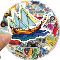 40PCS Cute Children's Cartoon Car Truck Stickers Kawaii DIY Skateboard Motor Graffiti Vehicle Sticker Decals Kids Learning Toys. 