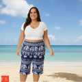 3 Piece Set  Plus Size Women's 3/4 Pants / Comfortable Elephant Print Shorts XL-4XL. 