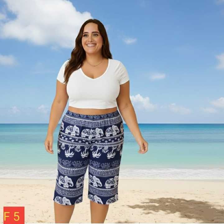 3%20Piece%20Set%20%20Plus%20Size%20Women's%203/4%20Pants%20/%20Comfortable%20Elephant%20Print%20Shorts%20XL-4XL%20-%20Image%205
