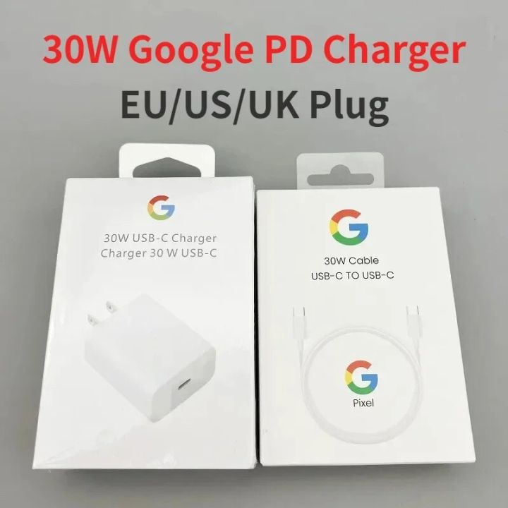 EU/US/UK 30W Fast Charger For Google Pixel 7 6 5 Pro 6A 5A 4A 3A XL 4XL Quick Charge Travel Adapter Usb C To Type C Cable