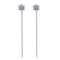 Moissanite Zircons925Sterling Silver Needle Six-Claw Hanging Earrings Female Long Fringe Earrings Anti-Allergy Tik Tok Live Stream Supply. 