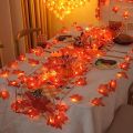 1.5/3M LED Pumpkin Maple Leaves Light String 10/20Leds Garland Autumn Battery Fairy Lamps Halloween Thanksgiving Decorations 1Pcs. 