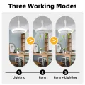 Ceiling Fan With Lighting Source With Remote Lamp E27 Control For Bedroom Living Home Luster Silent Ac85-265v Fan Light Ceiling. 