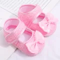 New Bows Baby Girl Shoes Big Lace Bowknot Newborn Princess Cotton Shoes Non-slip Soft Sole Toddler Shoes First Walkers. 
