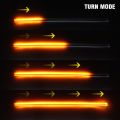 2x Ultrafine Cars DRL LED Daytime Running Lights White Turn Signal Yellow Guide Strip for Headlight Assembly Drop Shipping-Red turn Yellow-45cm. 