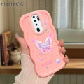 Hontinga for OPPO A5 2020 A9 2020 Back Cover Pink Butterfly Pattern Luxury Phone Cover Soft Silicone Macaron Wave Mobile Case. 
