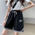 Sports Shorts Girls Junior High School Students Elastic Waist Street Wear Running Big Children Fifth Pants Middle Pants Loose. 