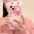 HOCE Cute 3D Ears Animal Cartoon Phone Cases For iPhone 11 12 13 14 15 Pro Max X XS XR 7 8 Plus SE2 SE3 Case Lovely Animal Soft Clear Wavy Bumper Cover. 