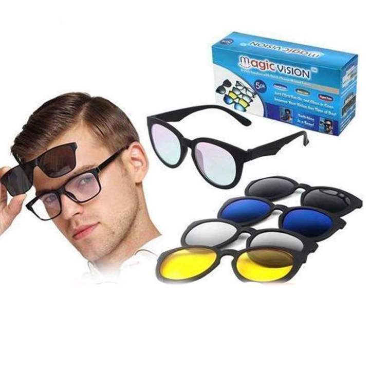 Magic Vision 5 in 1 Quick Change Magnet Lenses Frame Sunglasses | Daraz.lk