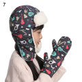 Baby Scarf Gloves Set Underwater World Pattern Thick Warm Hat Gloves. 