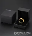 18k Gold Plated Tungsten Ring - Beveled Edge Wedding Band. 