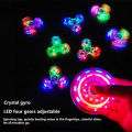 Hand Top Spinners Crystal Luminous LED light Fidget Spinner Glow in Dark EDC Stress Relief Toys Kinetic Relief Gyroscope for. 