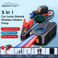 Geepact Car Jump Starter Wireless Inflation Pump Multi-Protection Smart Clip Pack Booster Charger. 