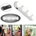 Wireless Portable LED Vanity Mirror Lights, Studio Glow Vanity Make-up Light Natural Light for Makeup Dressing Table with 4 LED Bulbs, Professional Studio Glow Battery Powered Mirror Light. 