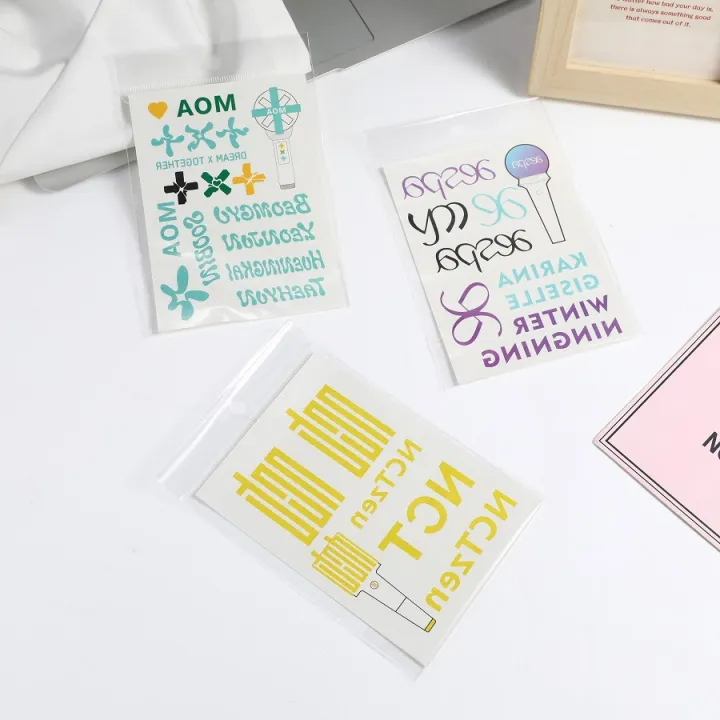 Kpop%20Korean%20idol%20BTS%20BLACKPINK%20straykids%20colorful%20glitter%20powder%20tattoo%20sticker%20-%20Image%203