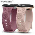 NEW Wearlizer 2 Pack Floral Engraved Band For Google Pixel Watch 2/ Google Pixel watch Silicone sport Straps for Pixel Watch 2. 