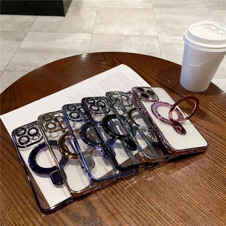 HOCE%20Plating%20Magnetic%20Ring%20Bracket%20Phone%20Cases%20For%20iPhone%2015%2014%2013%2012%2011%20Pro%20Max%20X%20XR%20XS%20Max%208%207%20Plus%20MagSafe%20Case%20Camera%20Lens%20Film%20Protection%20Holder%20Stand%20Soft%20TPU%20Clear%20Back%20Cover%20-%20Image%2010