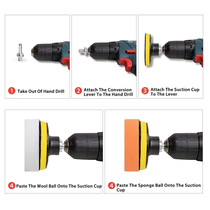 24Pcs%203-in%20Polishing%20Pad%20Kit%20Sponge%20Buffing%20Pads%20for%20Car%20Foam%20Drill%20Car%20Care%20Polisher%20Buffing%20Kit%20for%20Waxing%20Polishing%20-%20Image%204