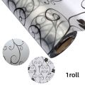 1/3 Rolls 45*100cm Window Glass Sticker Frosted Black Flower Pattern Waterproof UV Protector Matte Window Paster Films Frosted Decal. 