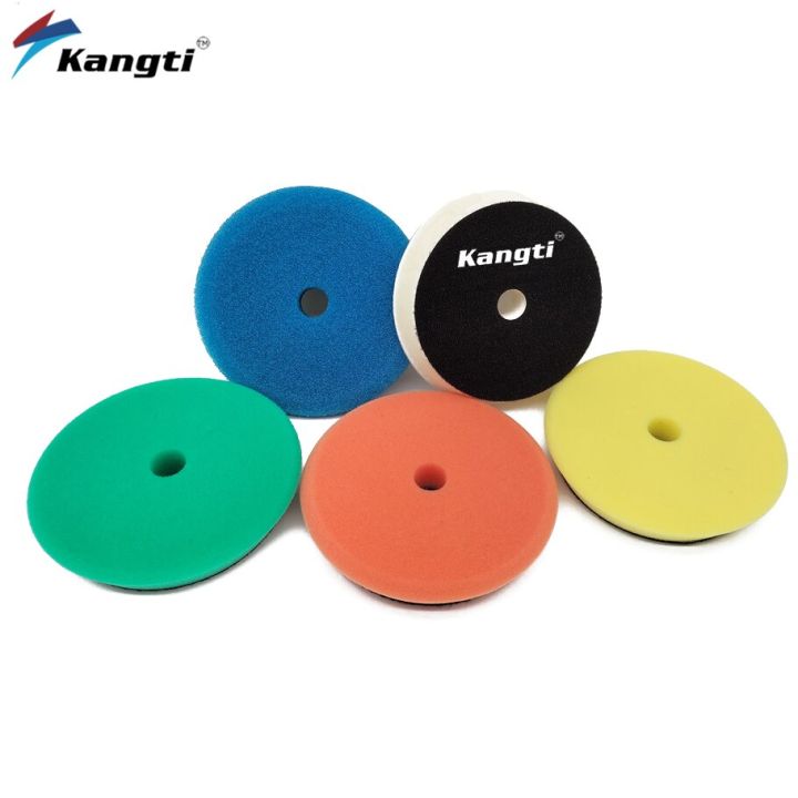 【green x 2pcs 6 Inch Backer】 5Pcs/Set 5/6 Inch DA/RO Polishing Pad Buffing Sponge smooth Auto Car for Car Polisher Buffer