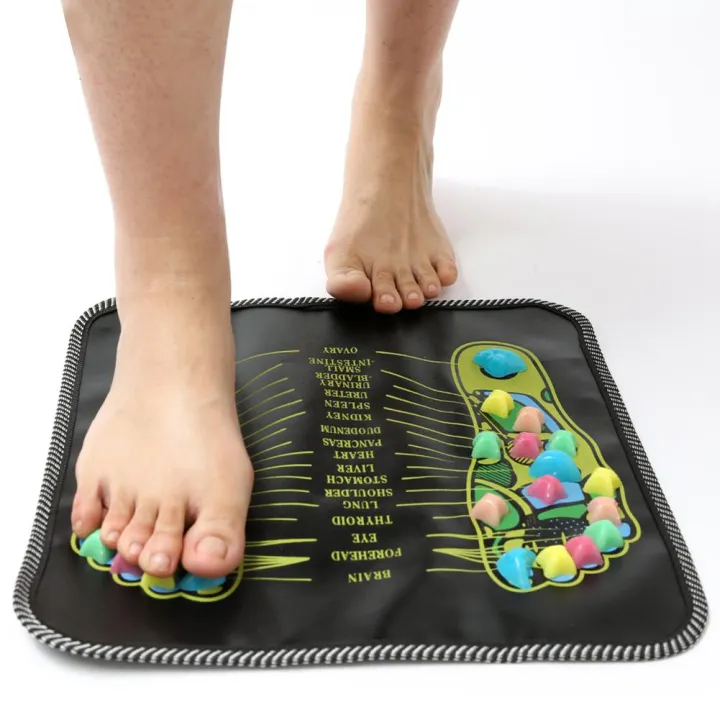 【DIV MALL】1Pc Acupuncture Cobblestone Foot Reflexology Massage Pad Walk Stone Square Foot Massager Cushion for Relax Body Pain Health Care