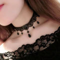 New Sexy Gothic Chokers Crystal Black Lace Neck Choker Necklace Vintage Victorian Women Chocker Steampunk Jewelry Queena. 