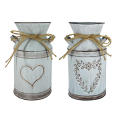Vintage Tin Bucket Fashionable Iron Flower Vase Retro Metal Jugs for Home Office Party Festival Decoration Wrought Country Style. 
