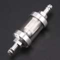 Universal Chrome Glass Fuel Petrol crude oil engine Inline Filter 5/16 "8mm Silver for Motorcycles. 