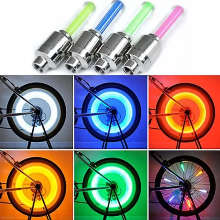 2 PCS Bicycle Valve Light Car Tyre Light Bike Tire Light Bicycle Light Bike Light Car Lights Dust Cup Tyre Rim Light Bulb Cycle Tire Light Lamp Bike Rim Lights Bicycle Parts Accessories Equipment Bicycle Accessories  Gadget Decoration