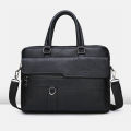 Leather Men's Business Tote Retro Briefcase Shoulder Messenger Bag Laptop Bag. 