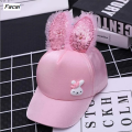 Facai Kids Girl Cartoon Rabbit Ears Mesh cap Snapback Children's Baby Fashion Sun Hat Seaside Baby Pretty Sequins Hip Hop Baseball Cap. 