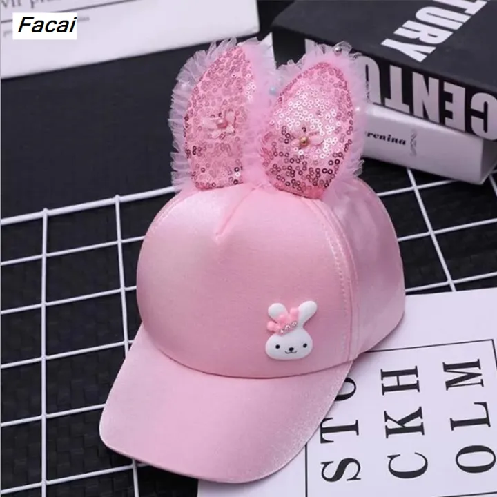 Facai%20Kids%20Girl%20Cartoon%20Rabbit%20Ears%20Mesh%20cap%20Snapback%20Children's%20Baby%20Fashion%20Sun%20Hat%20Seaside%20Baby%20Pretty%20Sequins%20Hip%20Hop%20Baseball%20Cap%20-%20Image%204