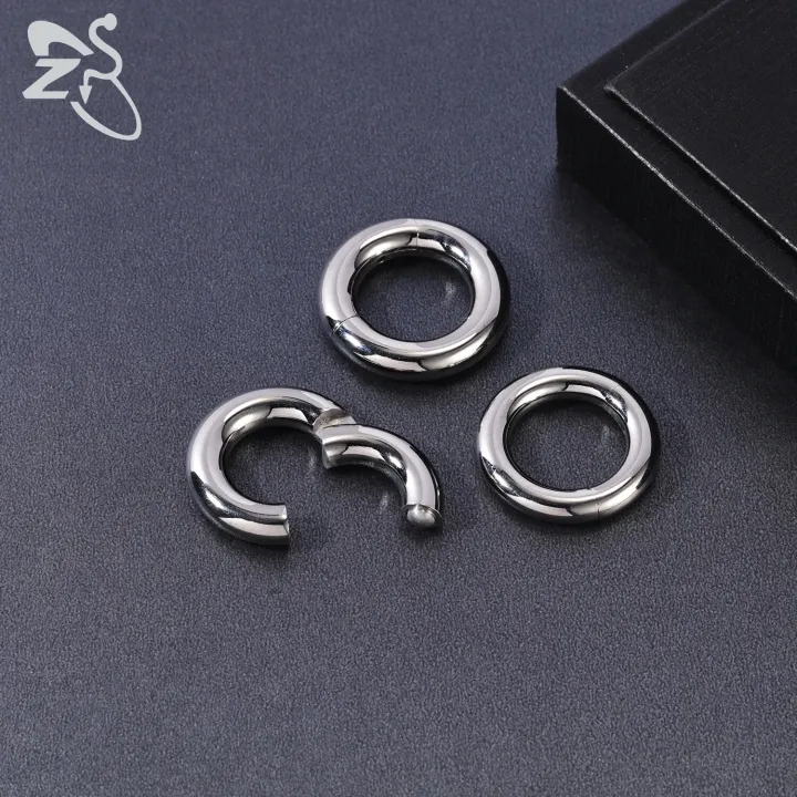 ZS%201PC%20G23%20Titanium%20Hoop%20Earring%20for%20Women%20Silver%20Plated%20Circle%20Earring%20Large%20Gauge%20Seputm%20Nose%20Ring%202/4/6/8/10/12G%20Punk%20Earring%20-%20Image%205