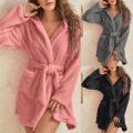 Winter Robe Ladies Dressing Gown Fluffy Bathrobe Hooded Bathrobe Pyjamas Women Bathrobe Winter Pyjamas. 