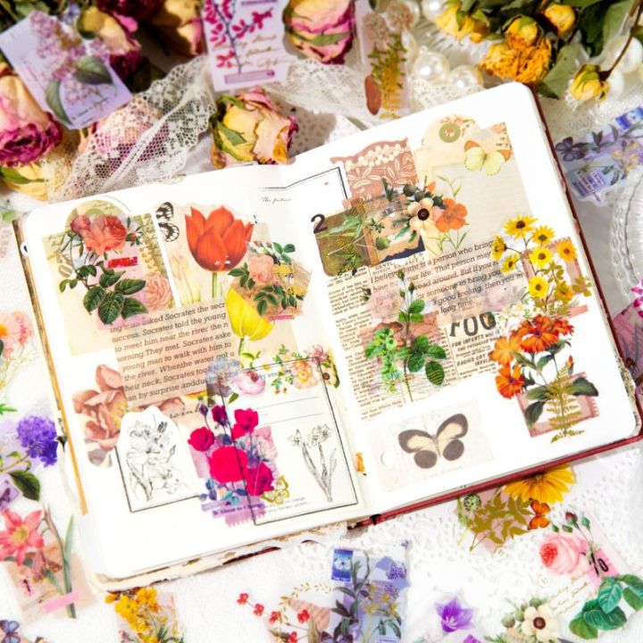 Mr.%20Paper%2030pcs/%20Pack%20PET%20Waterproof%20Stickers%20Gilding%20Flowers%20Series%20Literature%20Stickers%20Aesthetic%20Decoration%20Stationery%20-%20Image%204