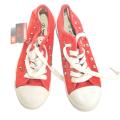 Ladies White Lace Canvas - Red. 