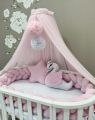 Braided Cot Bumper 3 Strands 4 sided  plus Star pillow and a Decorative Swan pillow Bedding set.. 