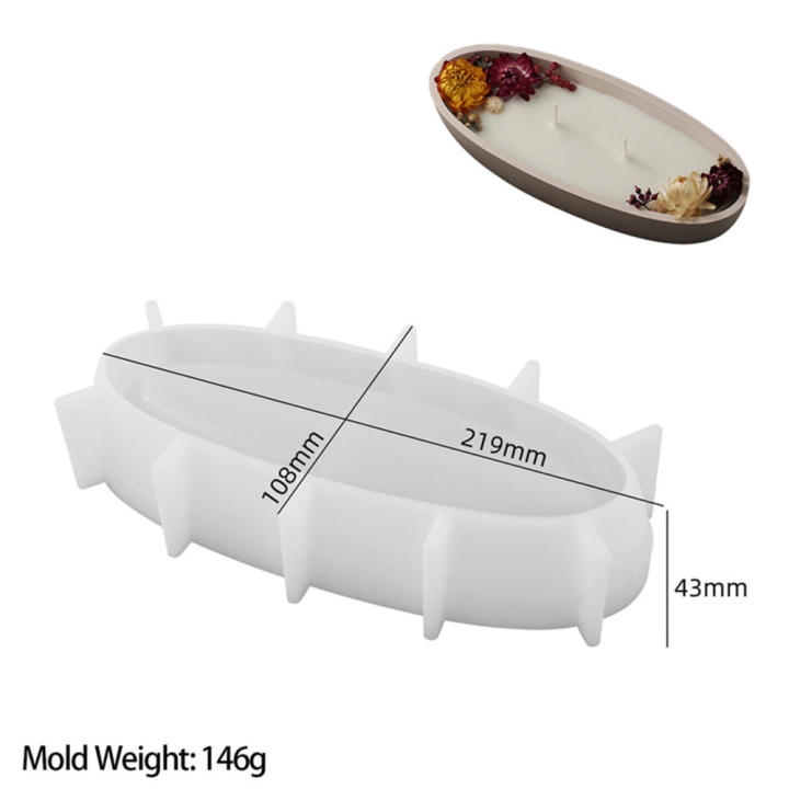 Mould For Candle And Flower Pot Wax Box Tray Mold Silicone Candle Mold Oval Cement Plaster Flower Pot Mold Concrete Wax Box Tray Mold